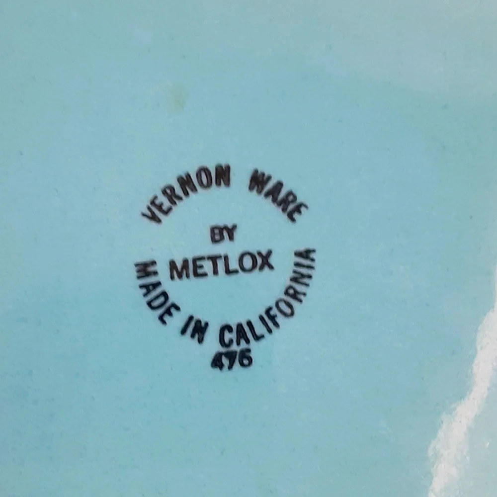 VINTAGE METLOX VERNON WARE TULIP TIME OVAL PLATTER